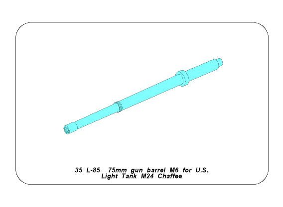 Aber 35L-085 75mm Gun barrel for U.S. light tank M24 Chaffee 1/35 – zdjęcie 9