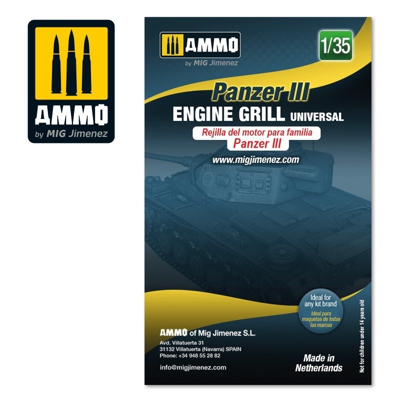 Ammo of Mig 8088 Panzer III engine grills universal 1/35 – image 2