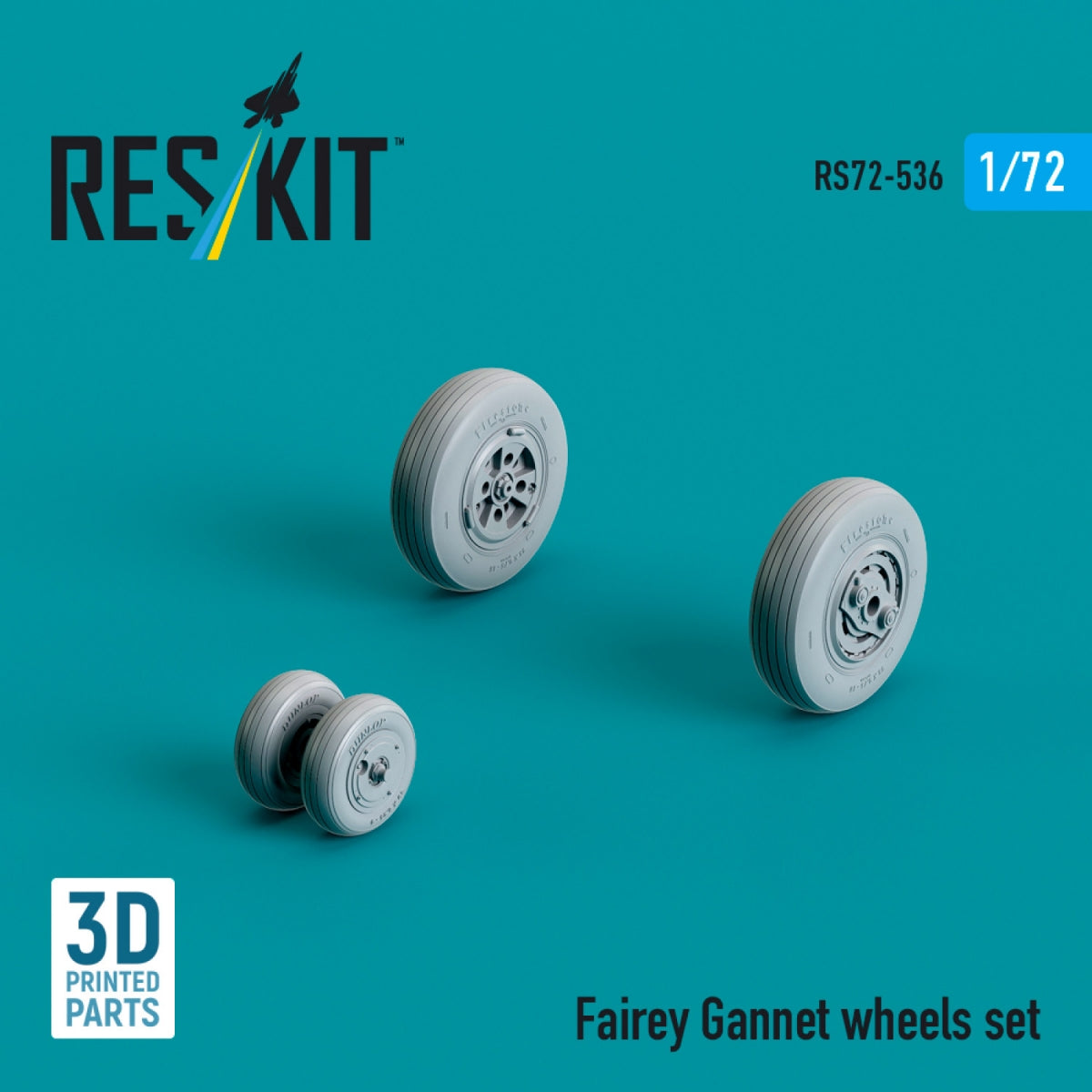 RESKIT RS72-0536 Fairey Gannet wheels set (3D Printed) 1/72 – zdjęcie 3