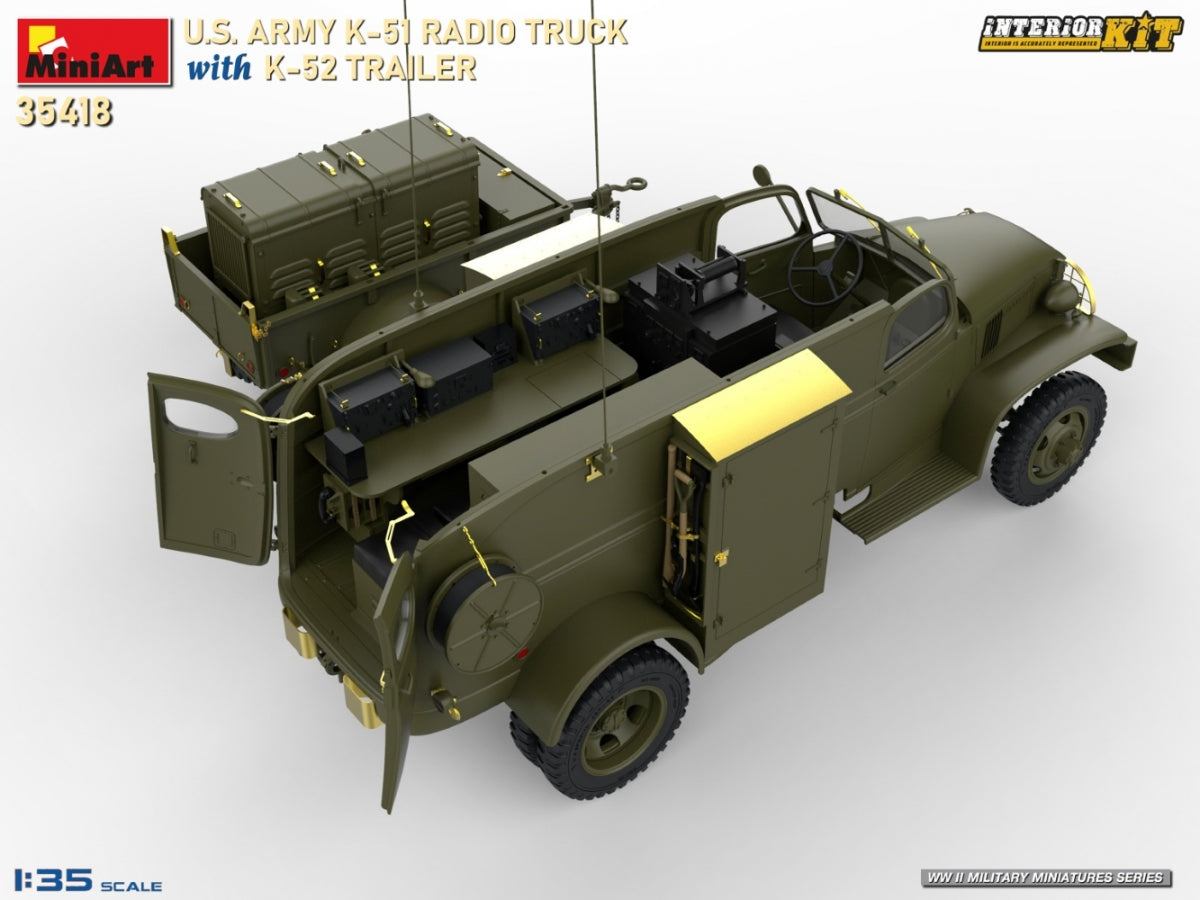 MiniArt 35418 US ARMY K-51 RADIO TRUCK WITH K-52 TRAILER. INTERIOR KIT 1/35 – zdjęcie 9