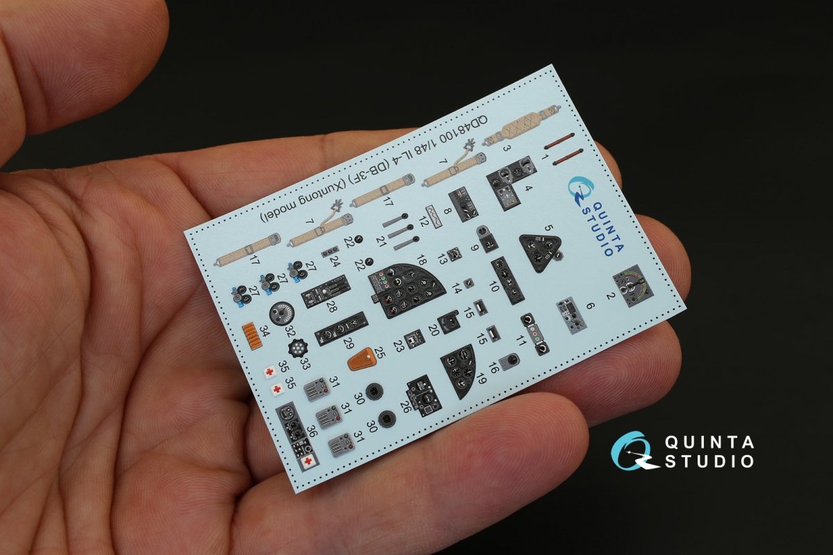 Quinta Studio QD48100 IL-4 3D-Printed &amp;amp; colored Interior on decal paper (for Xuntong kit) 1/48 – image 3