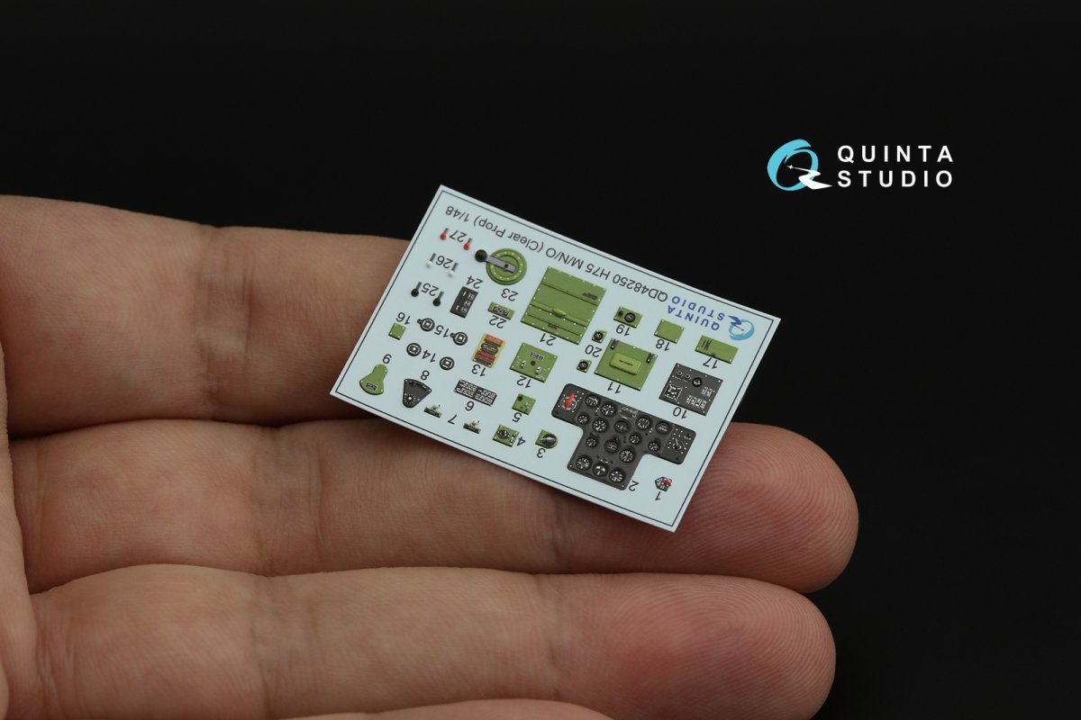 Quinta Studio QD48250 H75 M/N/O Hawk 3D-Printed &amp;amp; coloured Interior on decal paper (Clear Prop) 1/48 – zdjęcie 11