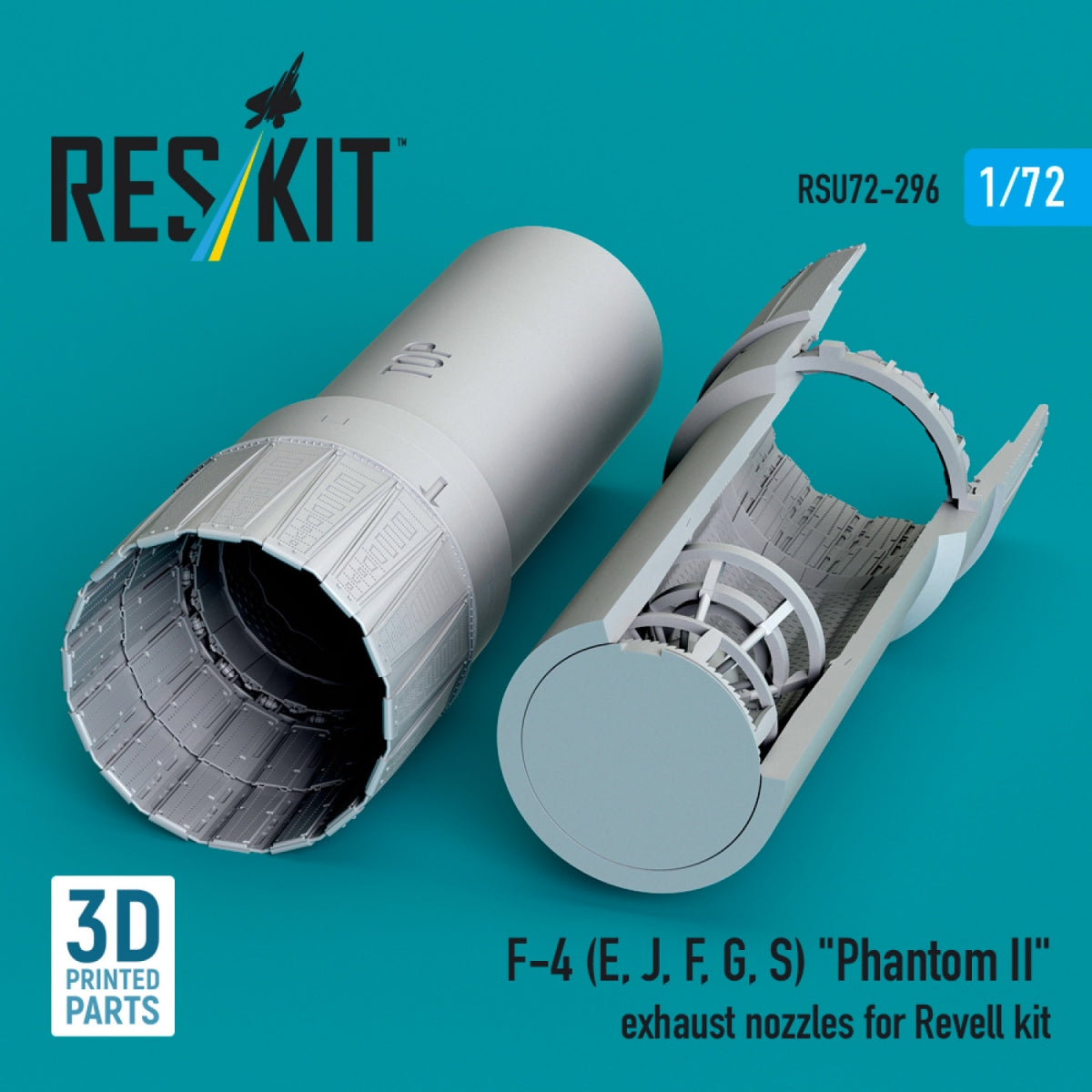 RESKIT RSU72-0296 F-4 (E, J, F, G, S) &amp;quot;Phantom II&amp;quot; exhaust nozzles for Revell kit (3D Printed) 1/72 – zdjęcie 3