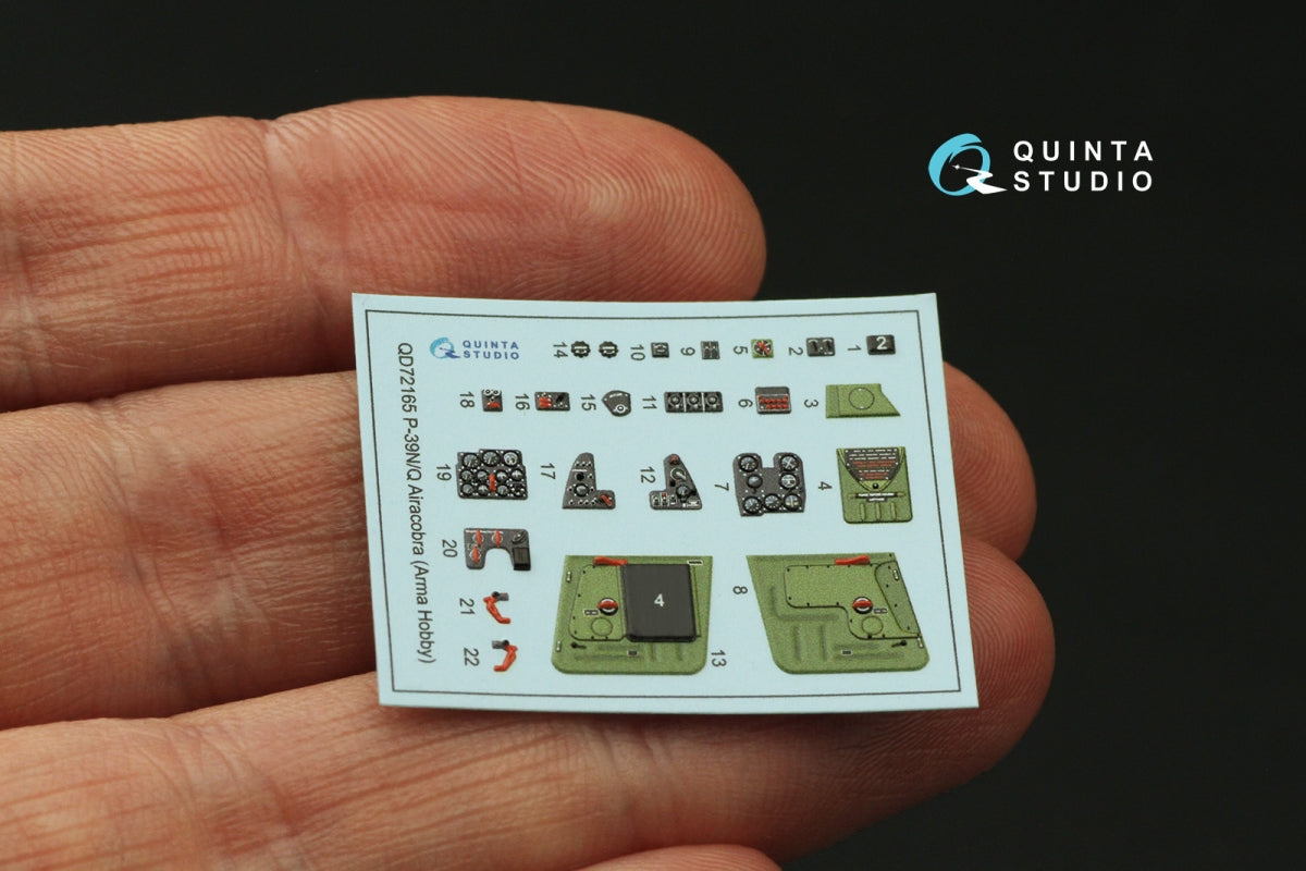 Quinta Studio QD72165 P-39Q/N Airacobra 3D-Printed coloured Interior on decal paper (Arma Hobby) 1/72 – zdjęcie 4