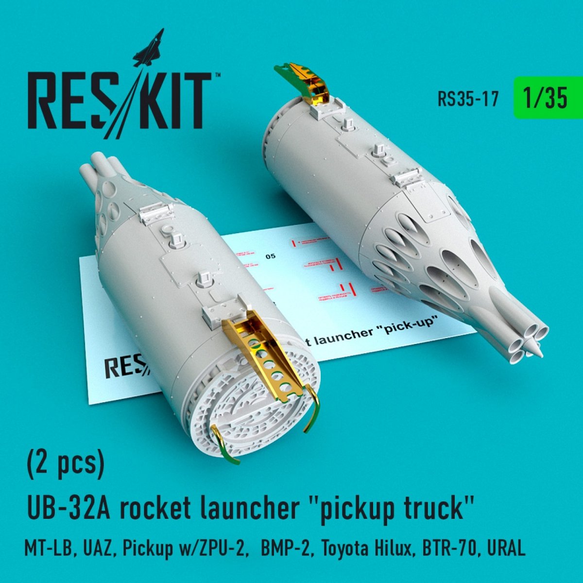 RESKIT RS35-0017 UB-32A ROCKET LAUNCHERS &amp;quot;PICKUP TRUCK&amp;quot; (2 PCS) 1/35