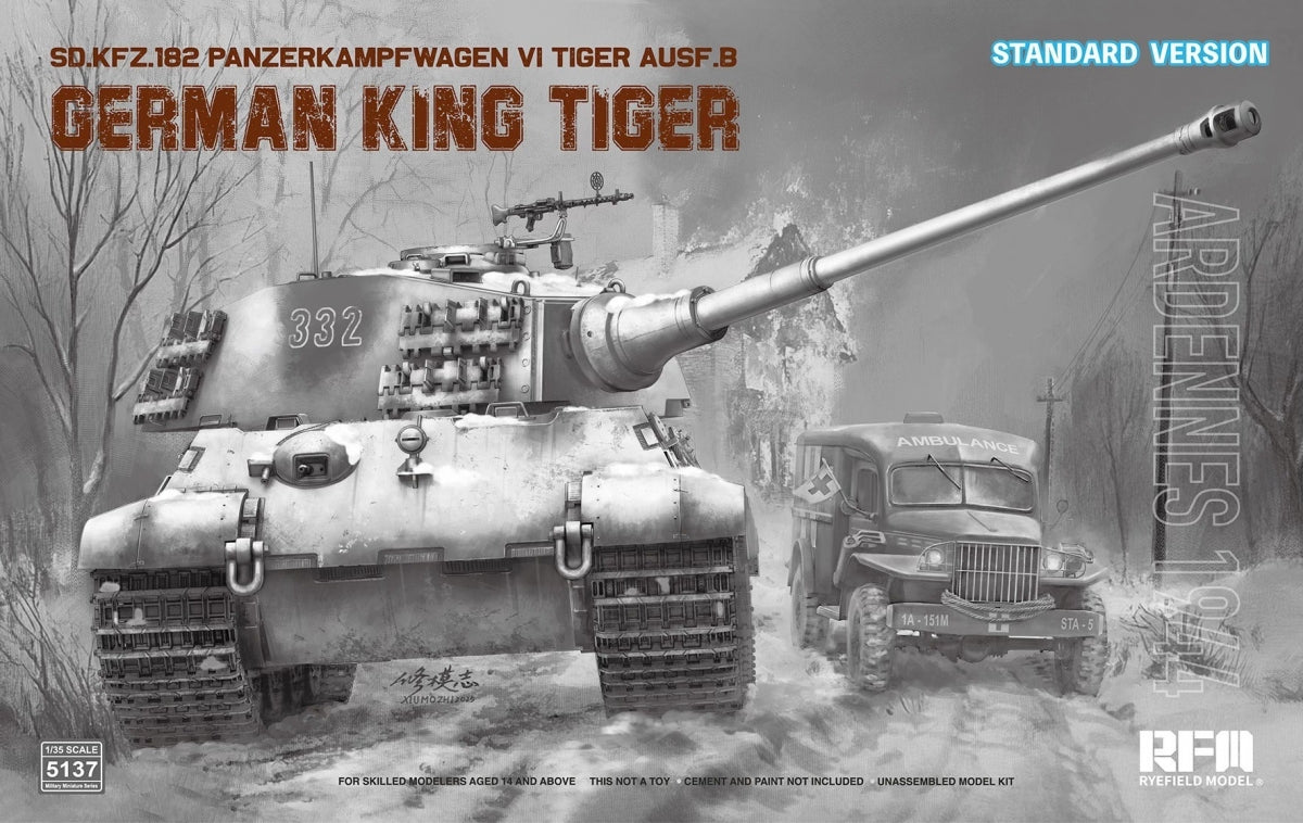 Rye Field modèle 5137 King Tiger allemand Pz.Kpfw. VIAusf. B Ardennes 1944 Version Standard 1/35