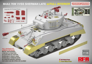 Rye Field Model 5136 M4A3 76W VVSS Sherman Late Upgrade Version Full Interior 1/35 – zdjęcie 3