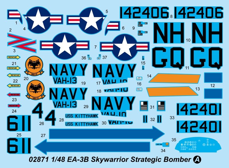 Trumpeter 02871 EA-3B Skywarrior Strategic Bomber – zdjęcie 4