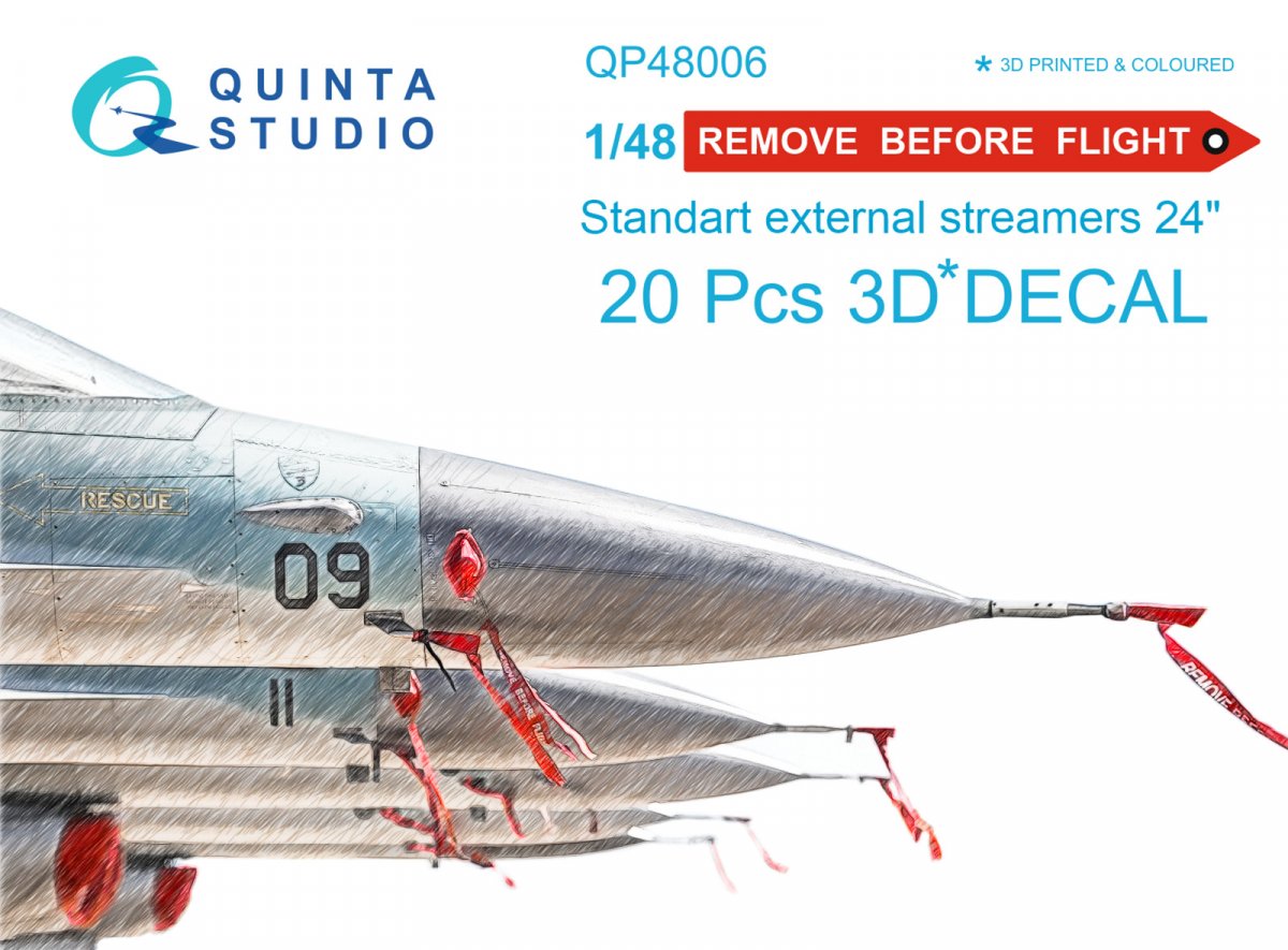 Quinta Studio QP48006 &amp;quot;Remove Before Flight&amp;quot; standart external streamer 24&amp;quot;, 20 Pcs 1/48