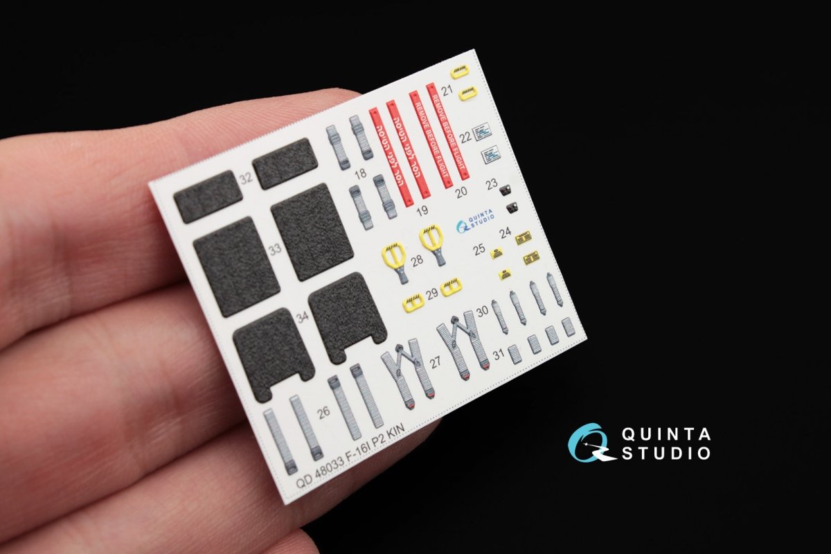 Quinta Studio QD48046 F-16I 3D-Printed &amp;amp; colored Interior on decal paper (for Hasegawa kit) 1/48 – image 2