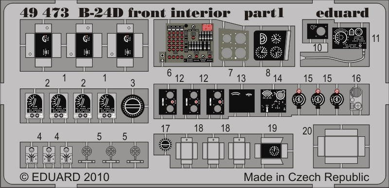 Eduard 49473 B-24D front interior 1/48 Revell Academy – zdjęcie 3