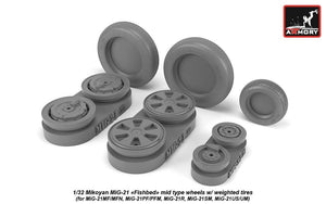 Armory Models AW32010 Mikoyan MiG-21 Fishbed wheels w/ weighted tires, mid 1/32 – zdjęcie 2