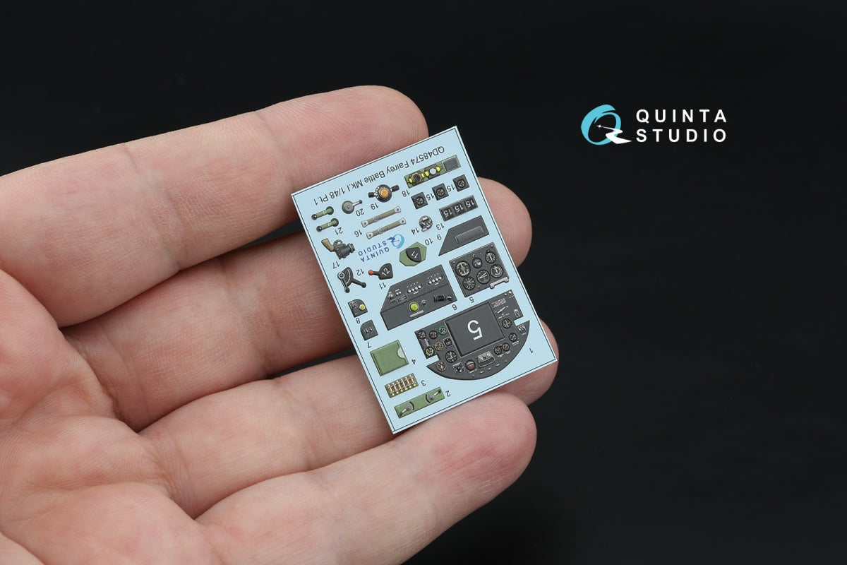 Quinta Studio QDS-48574 Fairey Battle Mk.I 3D-Printed &amp;amp; coloured Interior on decal paper (Trumpeter) (small version) 1/48 – zdjęcie 3