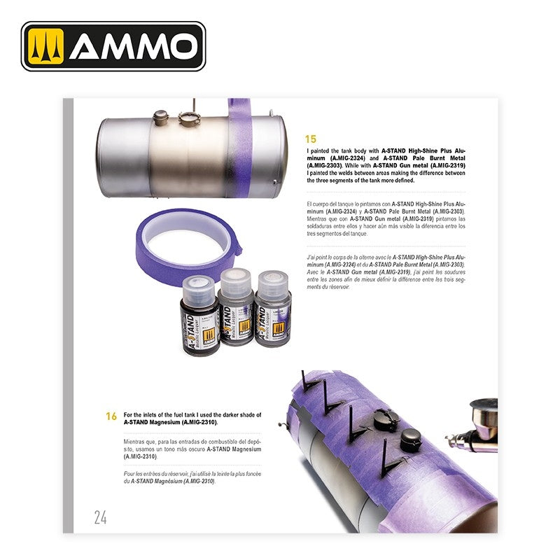 AMMO by Mig Jimenez 5231 THE WEATHERING TECHNICAL GUIDE 01 - Metallized (English, Castellano, Francais) – zdjęcie 4