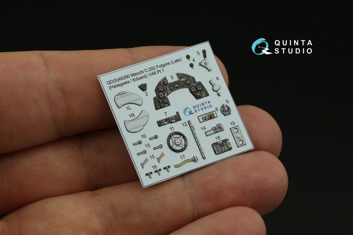 Quinta Studio QDS-48390 Macchi C.202 Folgore Late 3D-Printed &amp;amp; coloured Interior on decal paper (Hasegawa/Eduard) (Small version) 1/48 – zdjęcie 6