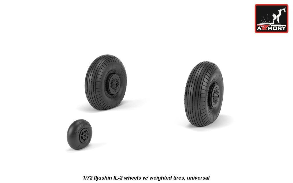 Armory Models AW72056 Iljushin IL-2 Bark late type wheels w/ weighted tires 1/72 – zdjęcie 4