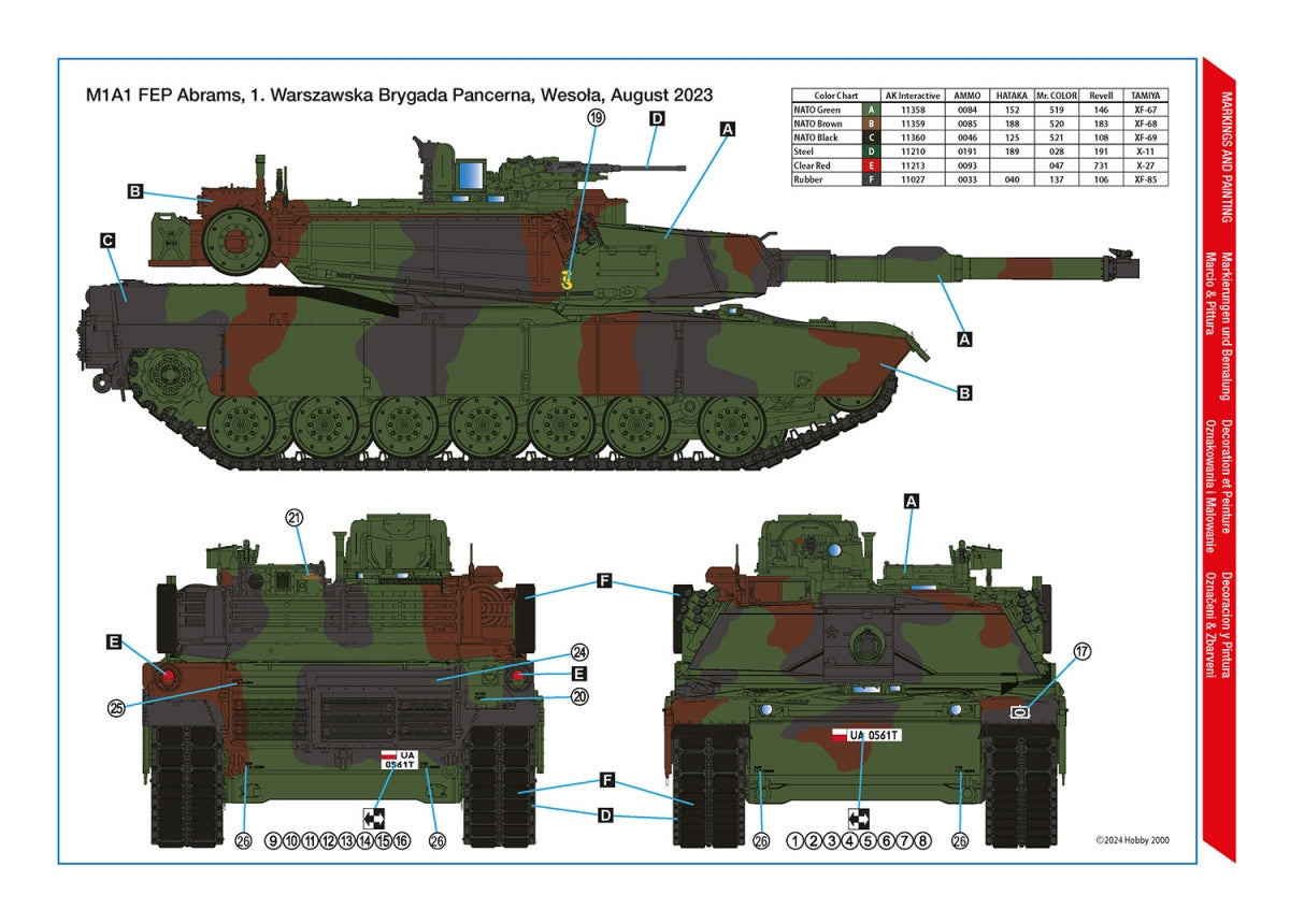Hobby 2000 35007 M1A1 FEP Abrams - Polish Army MBT ( RFM + CARTOGRAF ) 1/35 – zdjęcie 2