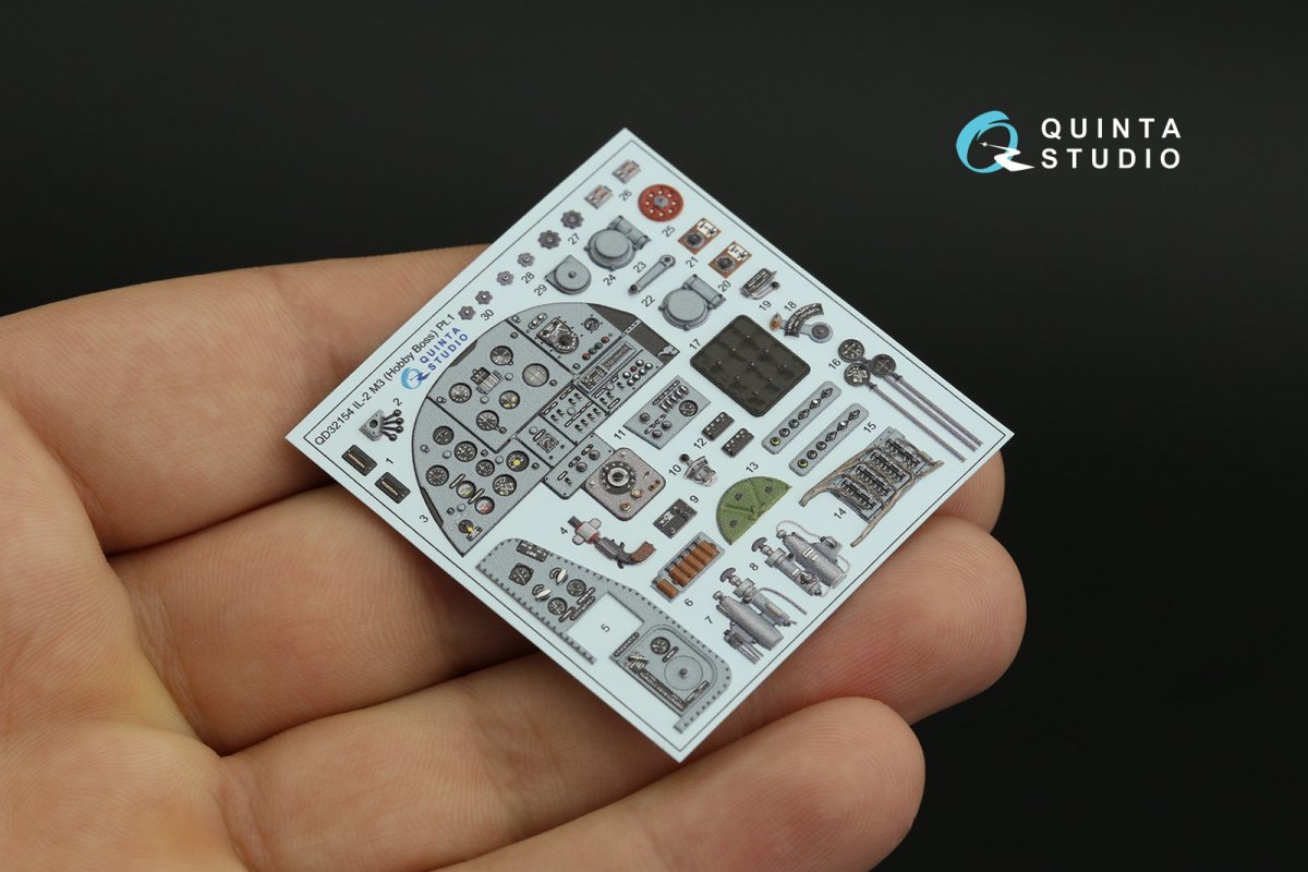 Quinta Studio QD32154 IL-2M3 3D-Printed &amp;amp; colored Interior on decal paper (Hobby Boss) 1/32 – image 7