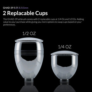 Gaahleri 40133 Advanced Series GHAD-39 Airbrush 0,35 mm &amp; 0,5 mm, 1/4 oz &amp; 1/2 oz