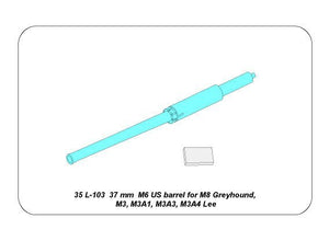 Aber 35L-103 Barrel for US 37 mm M6 gun fit to M8 Greyhound,M3,M5,Grant and Lee tanks 1/35 – zdjęcie 5