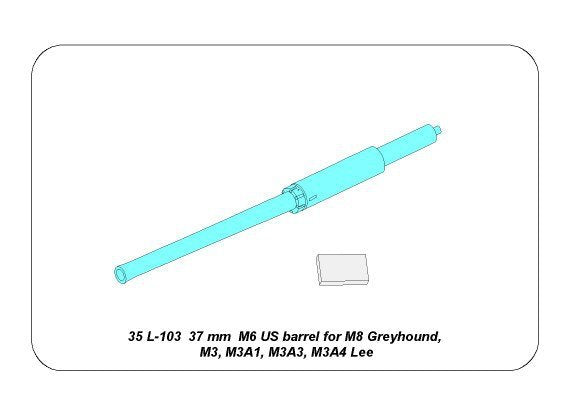 Aber 35L-103 Barrel for US 37 mm M6 gun fit to M8 Greyhound,M3,M5,Grant and Lee tanks 1/35 – zdjęcie 5