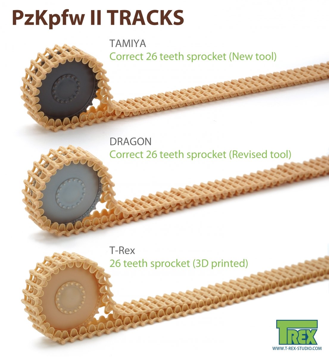 T-Rex Studio TR85005 PzKpfw II Tracks Rare Model 1/35 – zdjęcie 4