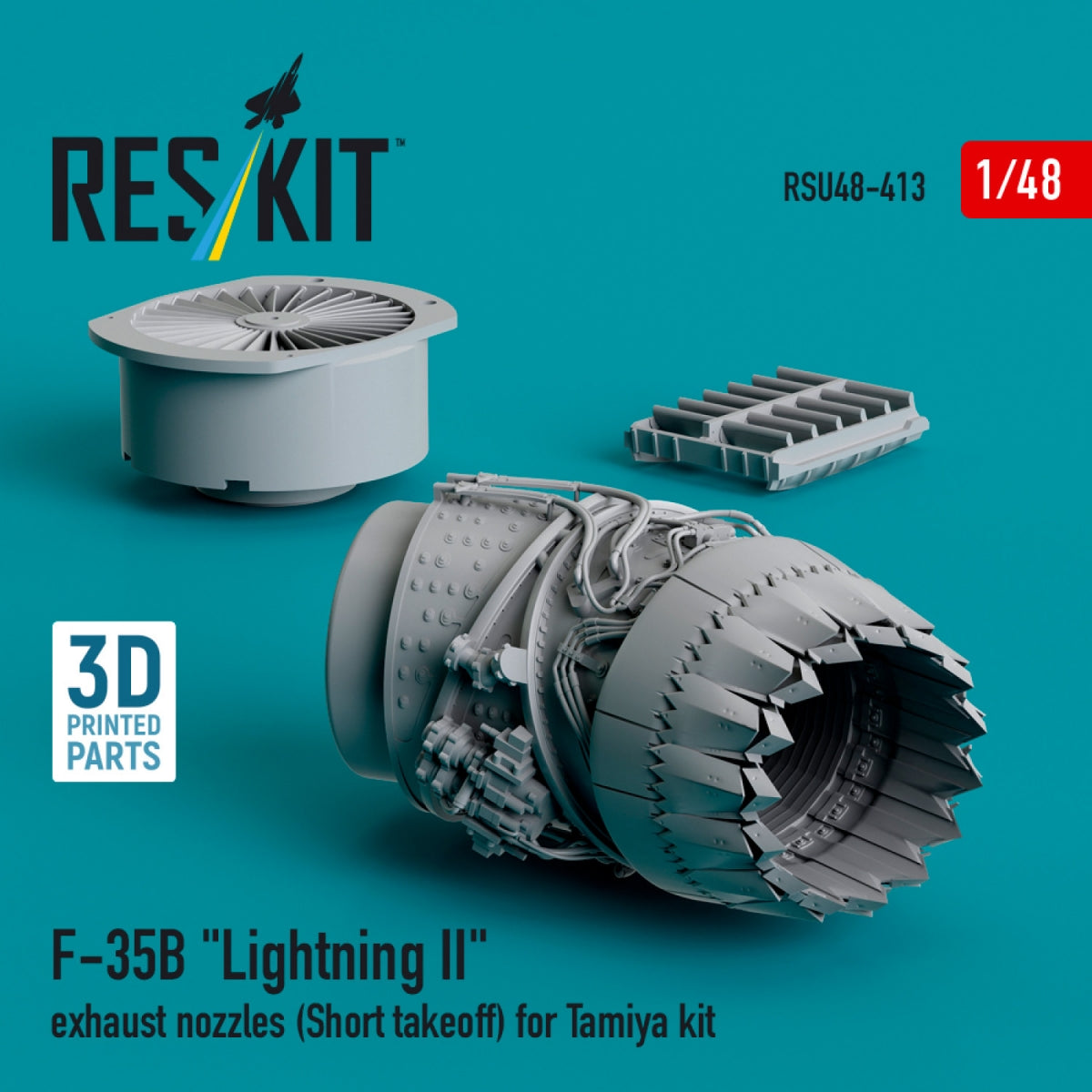 RESKIT RSU48-0413 F-35B "Lightning II" exhaust nozzle (Short takeoff) for Tamiya kit (3D printed) 1/48