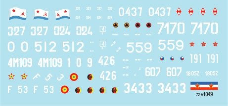 Star Decals 72-A1049 T-55A Cold War. Soviet (Army and Naval Infantry), Poland, Hungary, Jugoslavia, Czechoslovakia, Germany-DDR and Romania. 1/72 – zdjęcie 3