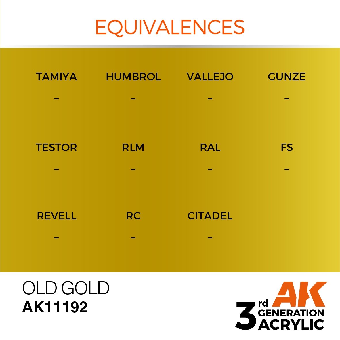 AK Interactive AK11192 OLD GOLD – METALLIC 17ml – zdjęcie 3