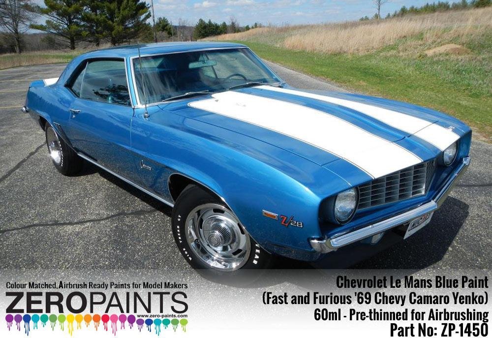 Peinture Zero Paints ZP-1450 Chevrolet Le Mans Blue 60ml (Fast and Furious &amp;#39;69 Chevy Camaro Yenko) – image 2