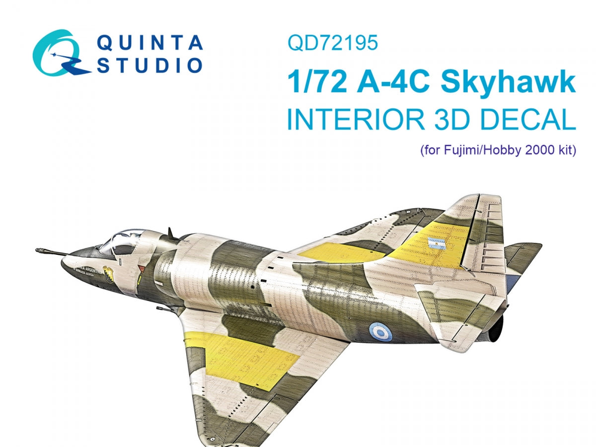 Quinta Studio QD72195 A-4C 3D-Printed &amp;amp; coloured Interior on decal paper (Fujimi/Hobby 2000) 1/72
