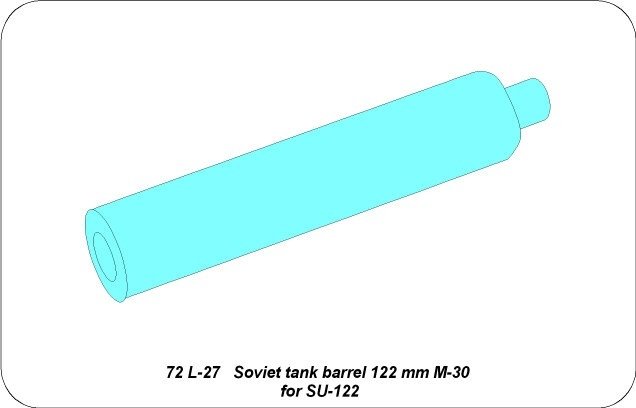 Aber 72L-27 Lufa 122 mm M30 do SU-122 / Soviet tank barrel 122mm M30 for SU-122 1/72 – zdjęcie 3