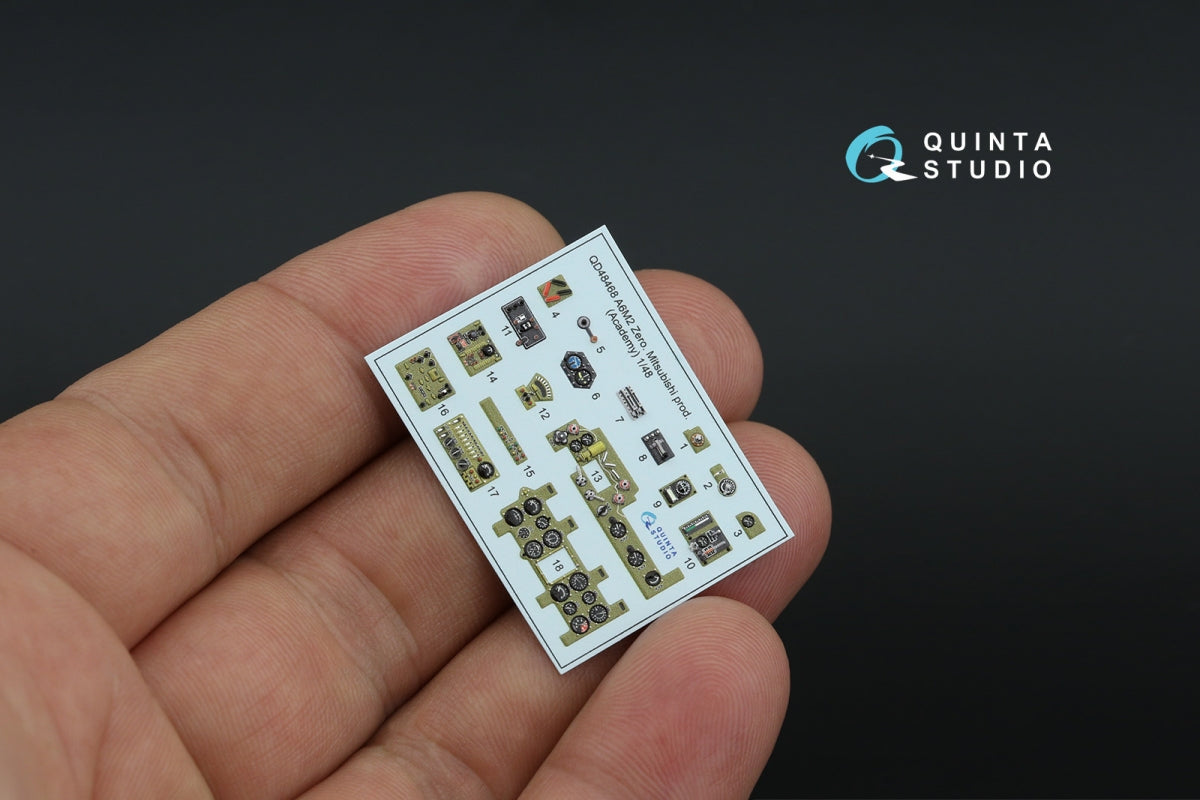 Quinta Studio QD48468 A6M2 Zero (Mitsubishi Prod.) 3D-Printed coloured Interior on decal paper (Academy) 1/48 – zdjęcie 3