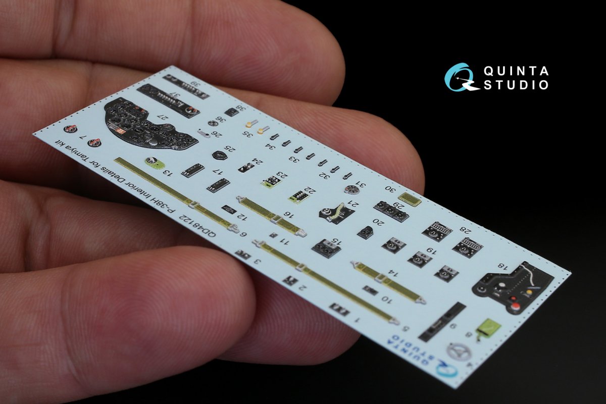 Quinta Studio QD48122 P-38H 3D-Printed &amp;amp; colored Interior on decal paper (for Tamiya kit) 1/48 – image 2