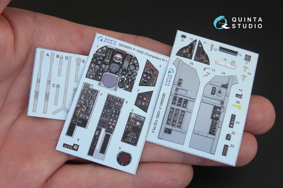 Quinta Studio QD32051 F-105D 3D-Printed &amp;amp; colored Interior on decal paper (for Trumpeter kit) 1/32 – image 2