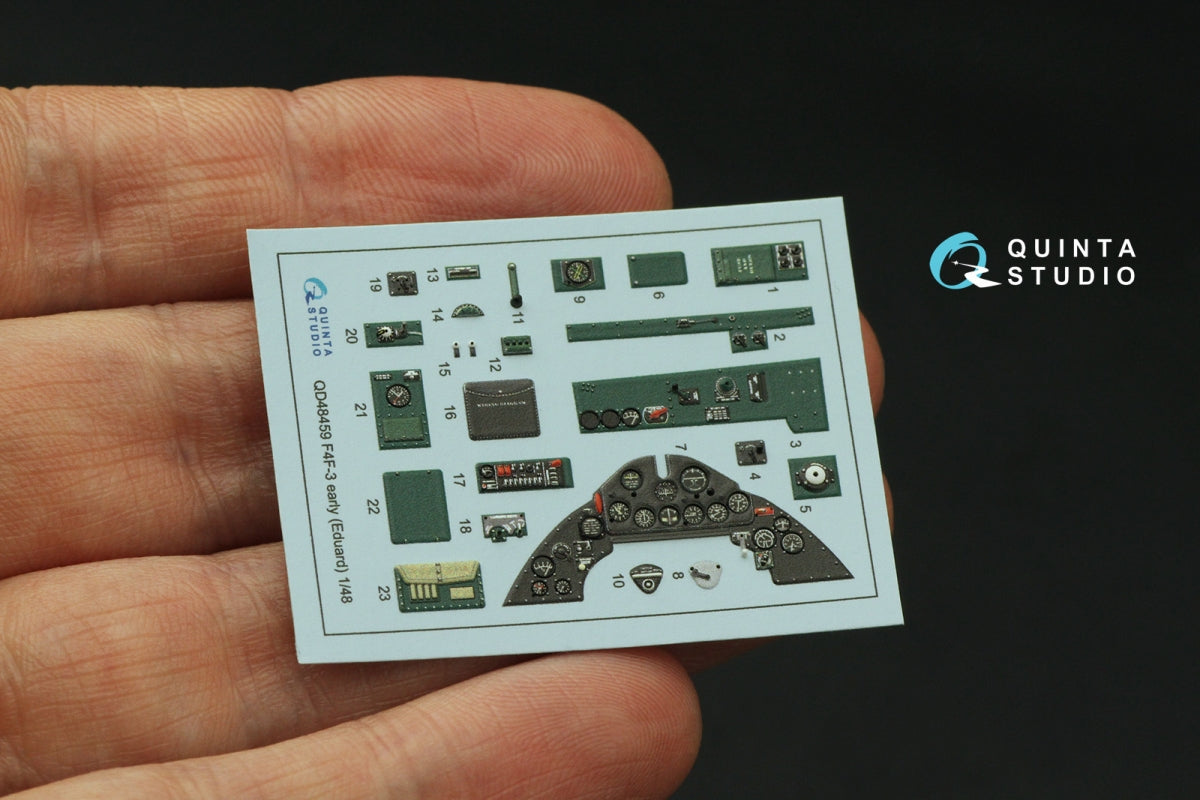 Quinta Studio QD48459 F4F-3 early 3D-Printed colored Interior on decal paper (Eduard) 1/48 – image 4