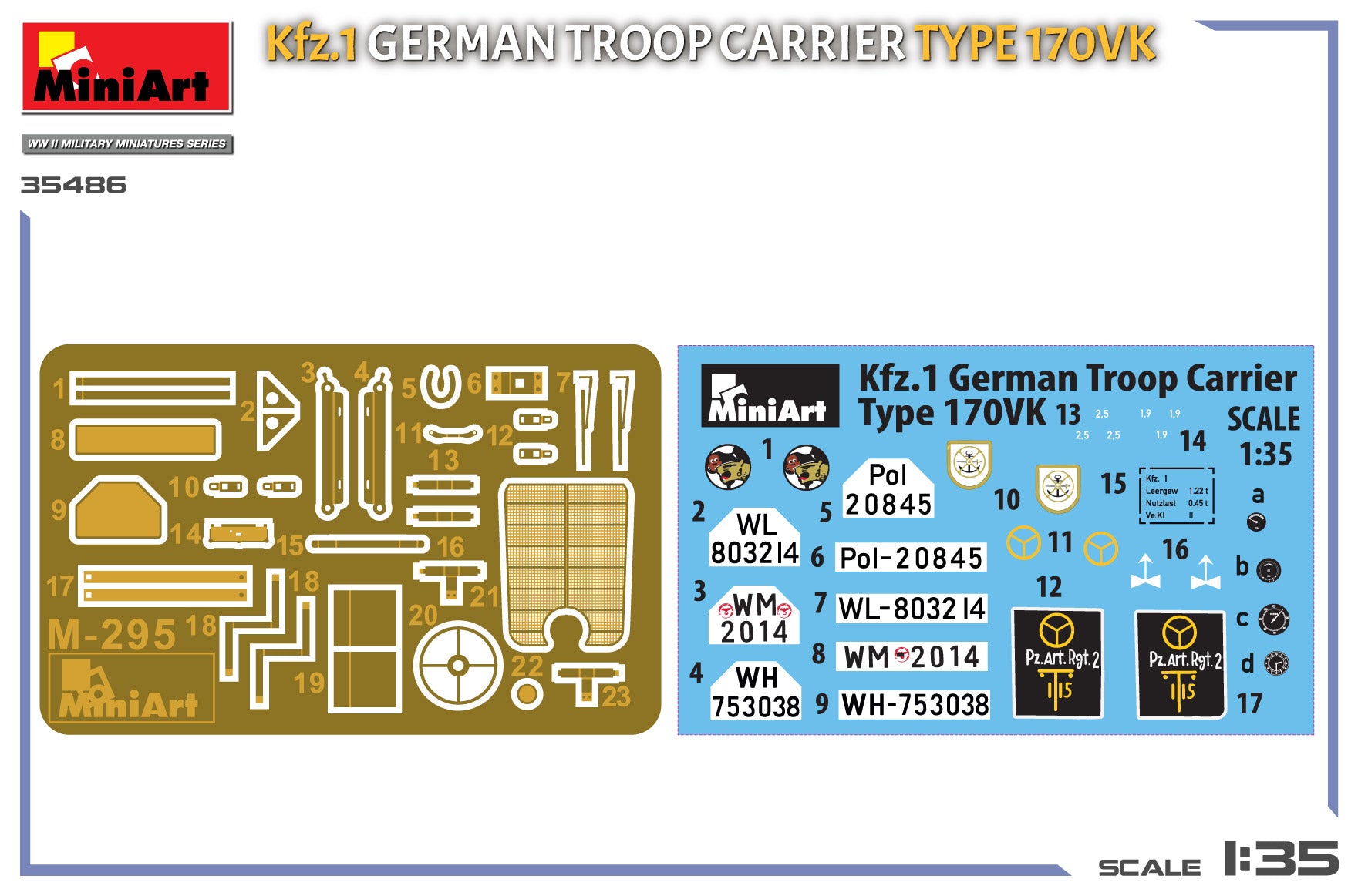 MiniArt 35486 Kfz.1 Transport de troupes allemand Type 170VK 1/35