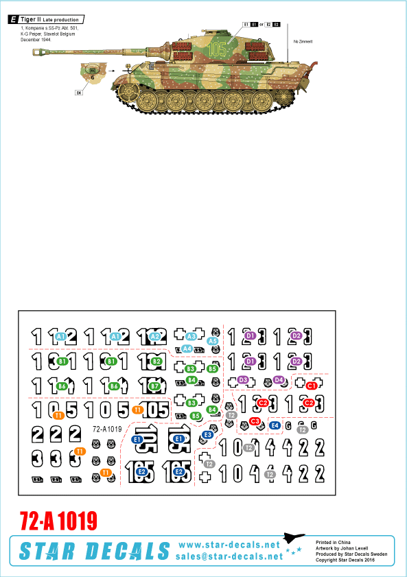 Star Decals 72-A1019 Western Front Tigers # 1 1/72 – zdjęcie 2