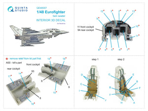 Quinta Studio QD48307 Eurofighter twin seater 3D-Printed coloured Interior on decal paper (Revell) 1/48 – zdjęcie 2