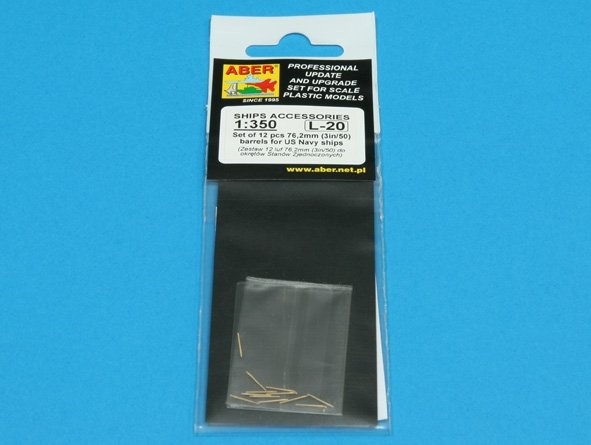 Aber 350L-20 Set of 12 pcs 76,2 mm (3in/50) barrels for US Navy ships 1/350 – Bild 3