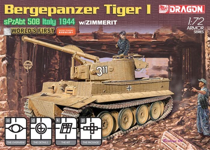 Dragon 7210 Demolition Tiger w/Zimmerit 1/72