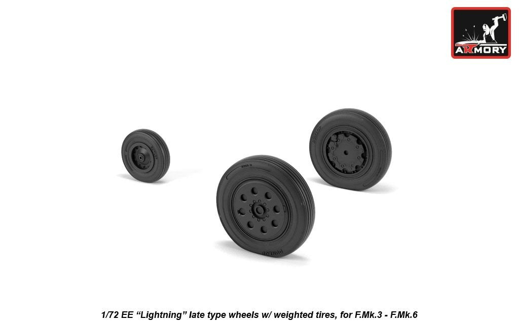 Armory Models AW72410 EE Lightning wheels w/ weighted tires, late 1/72 – zdjęcie 3