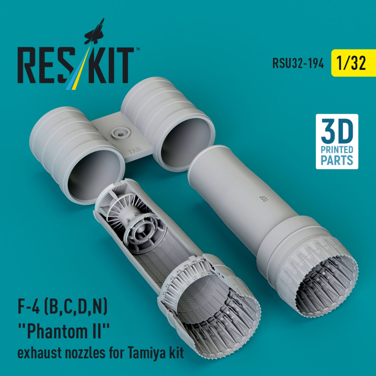 RESKIT RSU32-0194 F-4 (B, C, D, N) &amp;quot;Phantom II&amp;quot; exhaust nozzles for Tamiya kit (3d Printed) 1/32