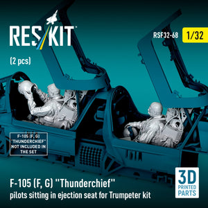 RESKIT RSF32-0068 F-105F/G "Thunderchief" pilots sitting in ejection seat for Trumpeter kit (2 pcs) (3D Printed) 1/32