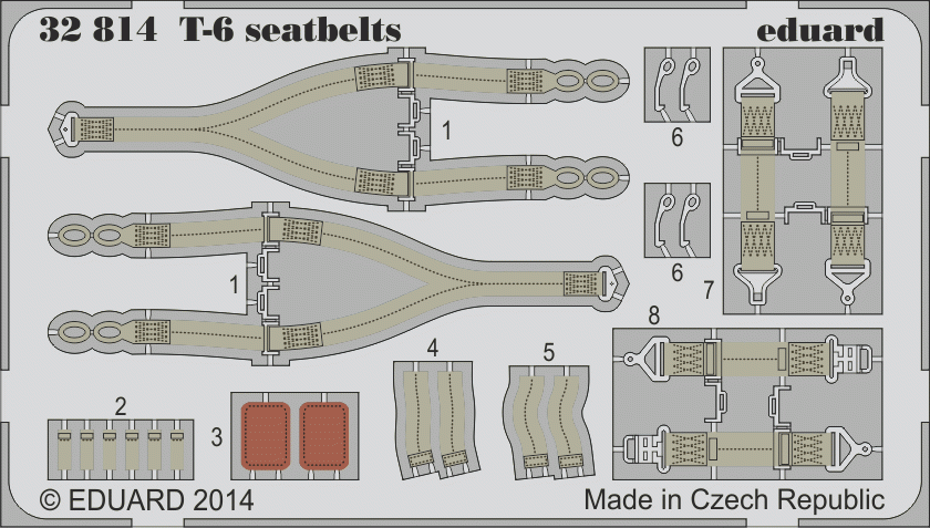 Ceintures de sécurité Eduard 32814 T-6 1/32 Kitty Hawk