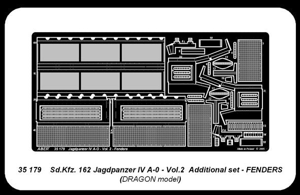 Aber 35179 German tank destroyer Sd.Kfz.162 Jagdpanzer IV A-0 - vol. 2 - additional set - fenders 1/35 – zdjęcie 2