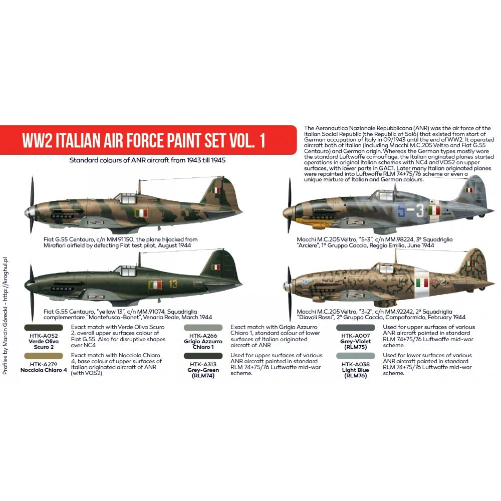 Hataka Hobby HTK-AS103 WW2 Italian Air Force Paint set vol. 1 – zdjęcie 3