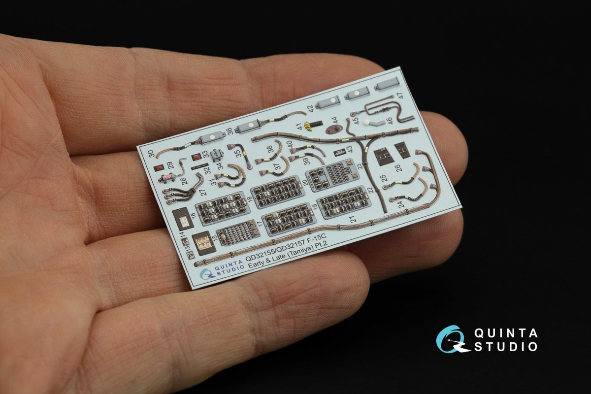 Quinta Studio QD32155 F-15C Early/F-15A/F-15J early 3D-Printed &amp;amp; coloured Interior on decal paper (Tamiya) 1/32 – zdjęcie 4