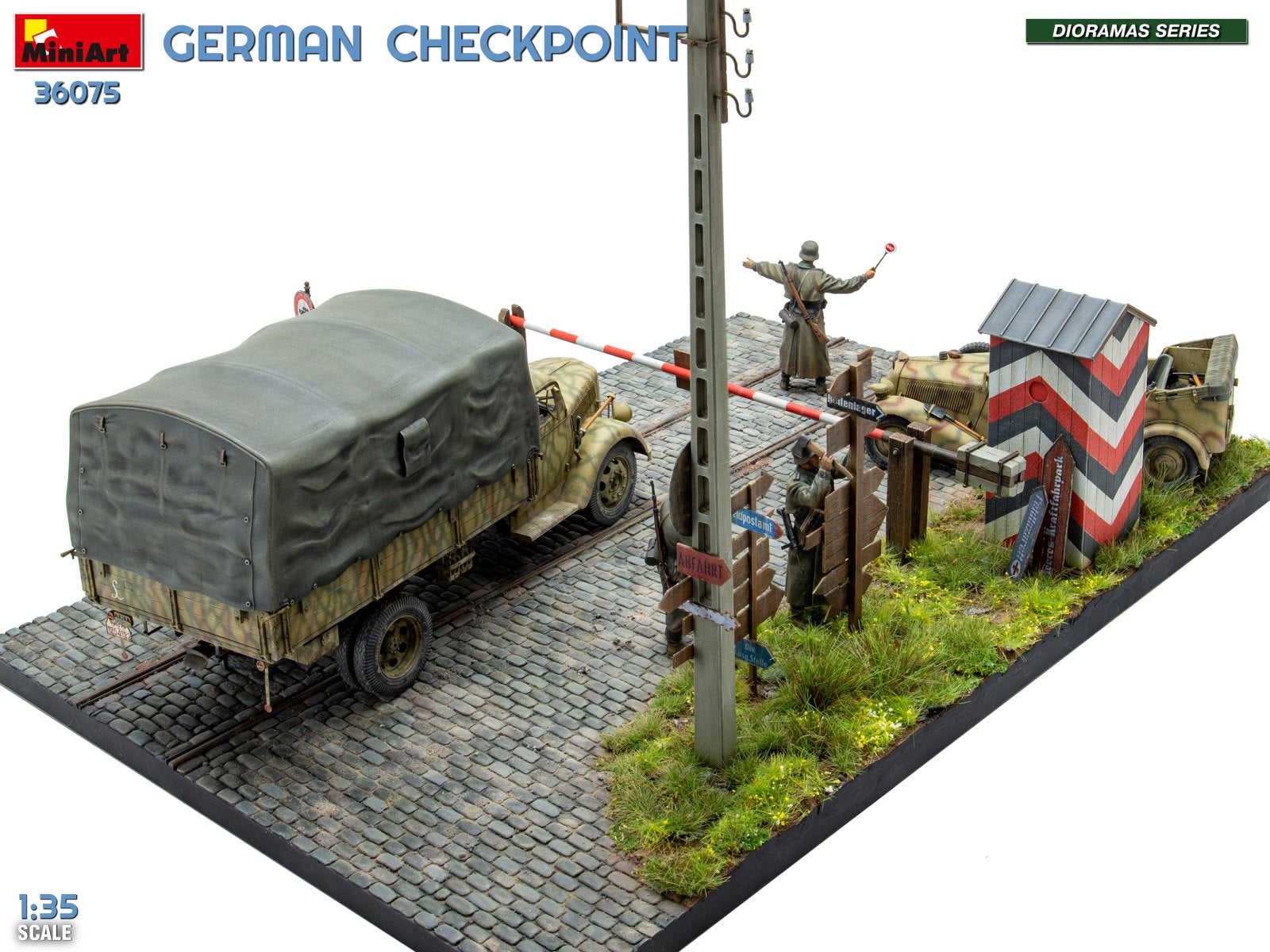 MiniArt 36075 German Checkpoint. 3t Cargo Truck 3,6-36S &amp;amp; Kfz.1 Type 170VK w/ Feldgendarmerie. Big Set 1/35 – immagine 7