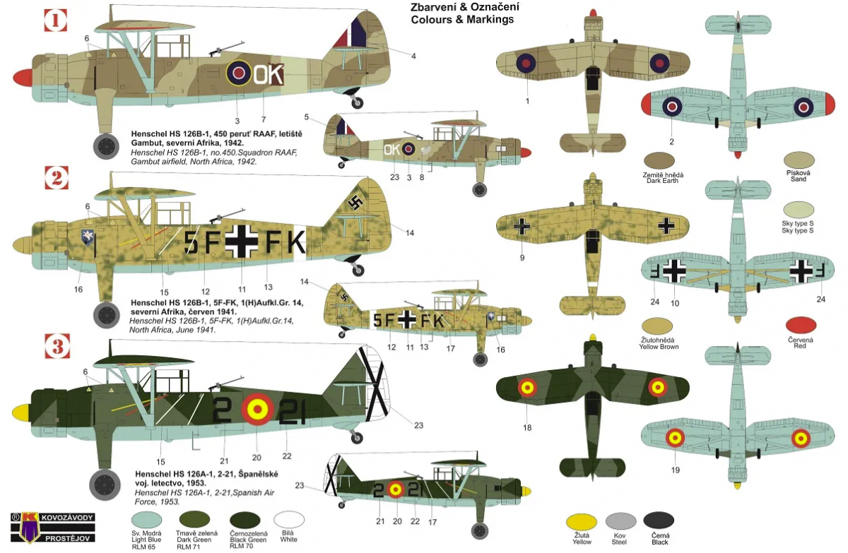 Kovozavody Prostejov KPM0337 Henschel Hs 126B-1 &amp;quot;Mediterranean&amp;quot; 1/72 – image 2